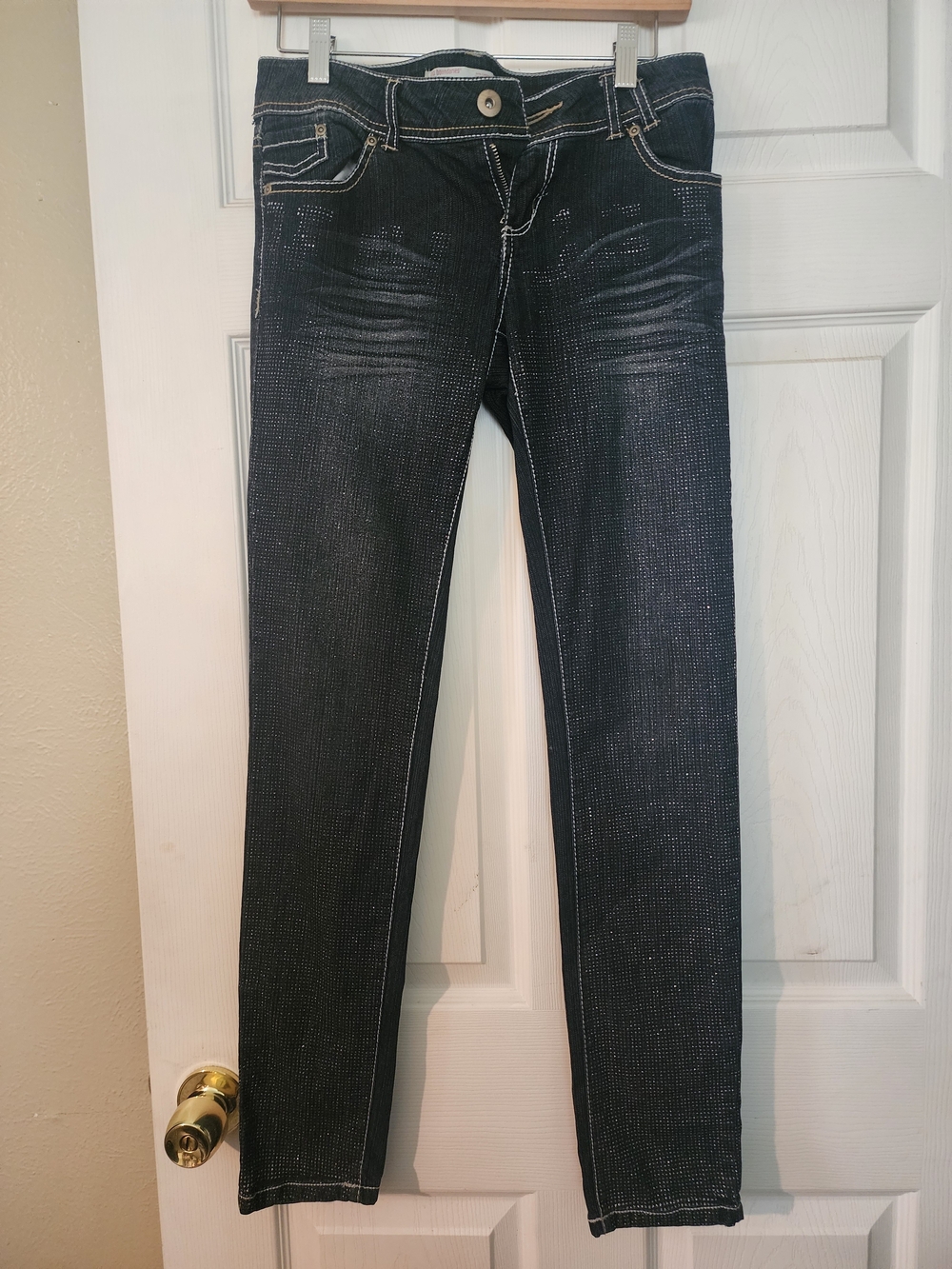 No Boundaries Black Glitter Skinny Jeans